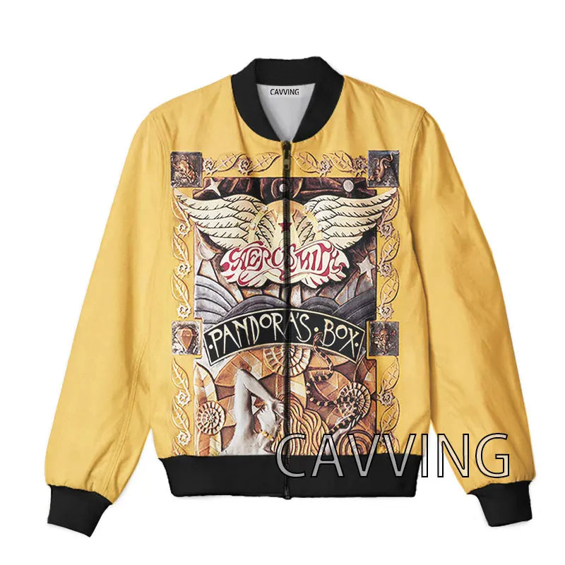 New Fashion Women/Men's 3D Print  Aerosmith Band  Zipper Bomber Jackets Men Overcoat Mens Coat Zip Up Jackets  01