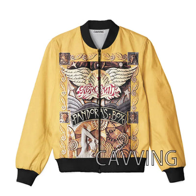 New Fashion Women/Men's 3D Print  Aerosmith Band  Zipper Bomber Jackets Men Overcoat Mens Coat Zip Up Jackets  01