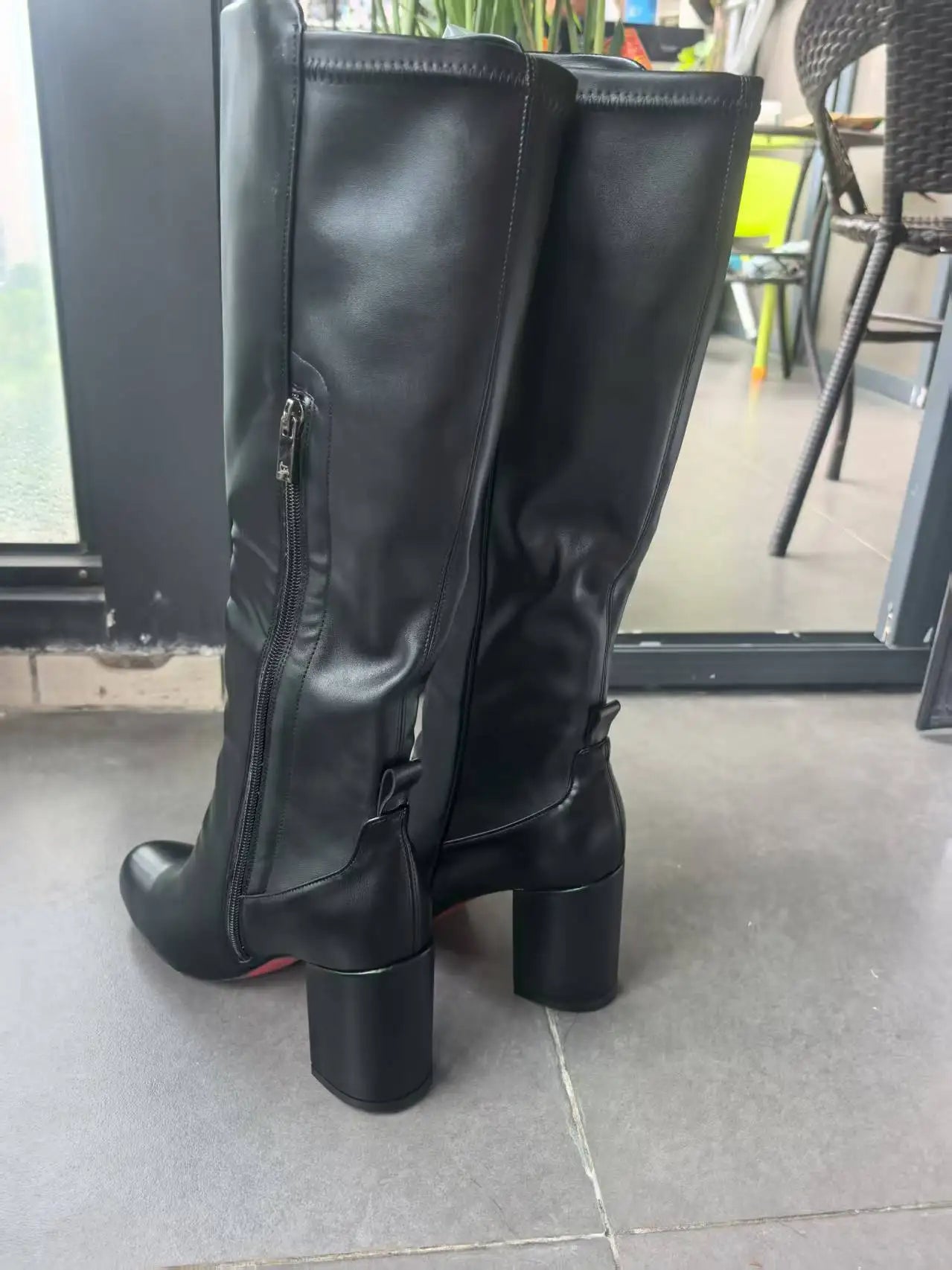 Suede Winter Long Booties Sexy Round Toe Flannel Boats Zipper Leather Knee-High Boots Women High Heel Designer Style Botas Mujer