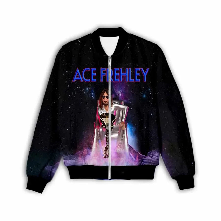 New Fashion Women/Men's 3D Print  Ace Frehley   Zipper Bomber Jackets Men Overcoat Mens Coat Zip Up Jackets    C1