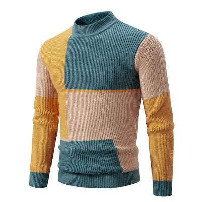 Sweatwear New Men's Autumn and Winter Casual Warm Neck Sweater Knit Pullover Tops  Man Clothes