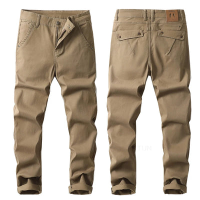 KSTUN Business Casual Pants For Men Cotton Stretch Straight Regular Fit High Quality Brand Men's Clothing Male Trousers Big Size