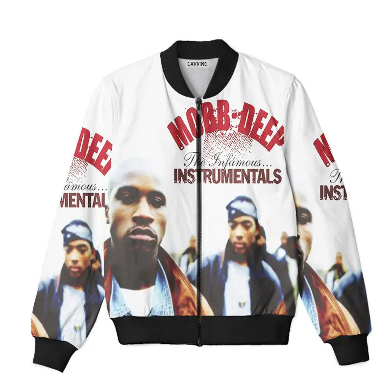 New Fashion Women/Men's  3D Print  Mobb Deep  Zipper Bomber Jackets Men Overcoat Mens Coat Zip Up Jackets