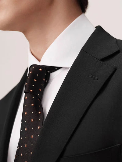 100% Wool Luxury Black Mens Suits Set Casual Businessman Daily Wear Fashion Wedding Groom Formal Suit Blazer + Pant Slim Fit 54