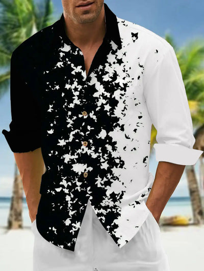 Men's shirts, button down shirts, casual shirts, spring and summer, printed long sleeves, daily, fashionable, comfortable