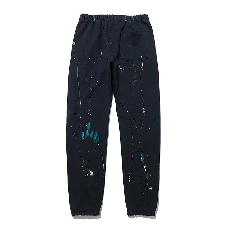 Luxury Cotton Graffiti Patchwork Casual Pants Mens 2024 New Brand Clothes Women Retro High Street Sweatpants Graphic Trousers