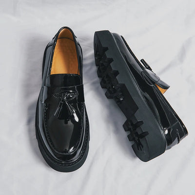 Black Dress Casual Shoes Mens Comfortable Driving Loafers Light Moccasins Men Sequins Bling Party Wedding Flats Tassel Zapatos