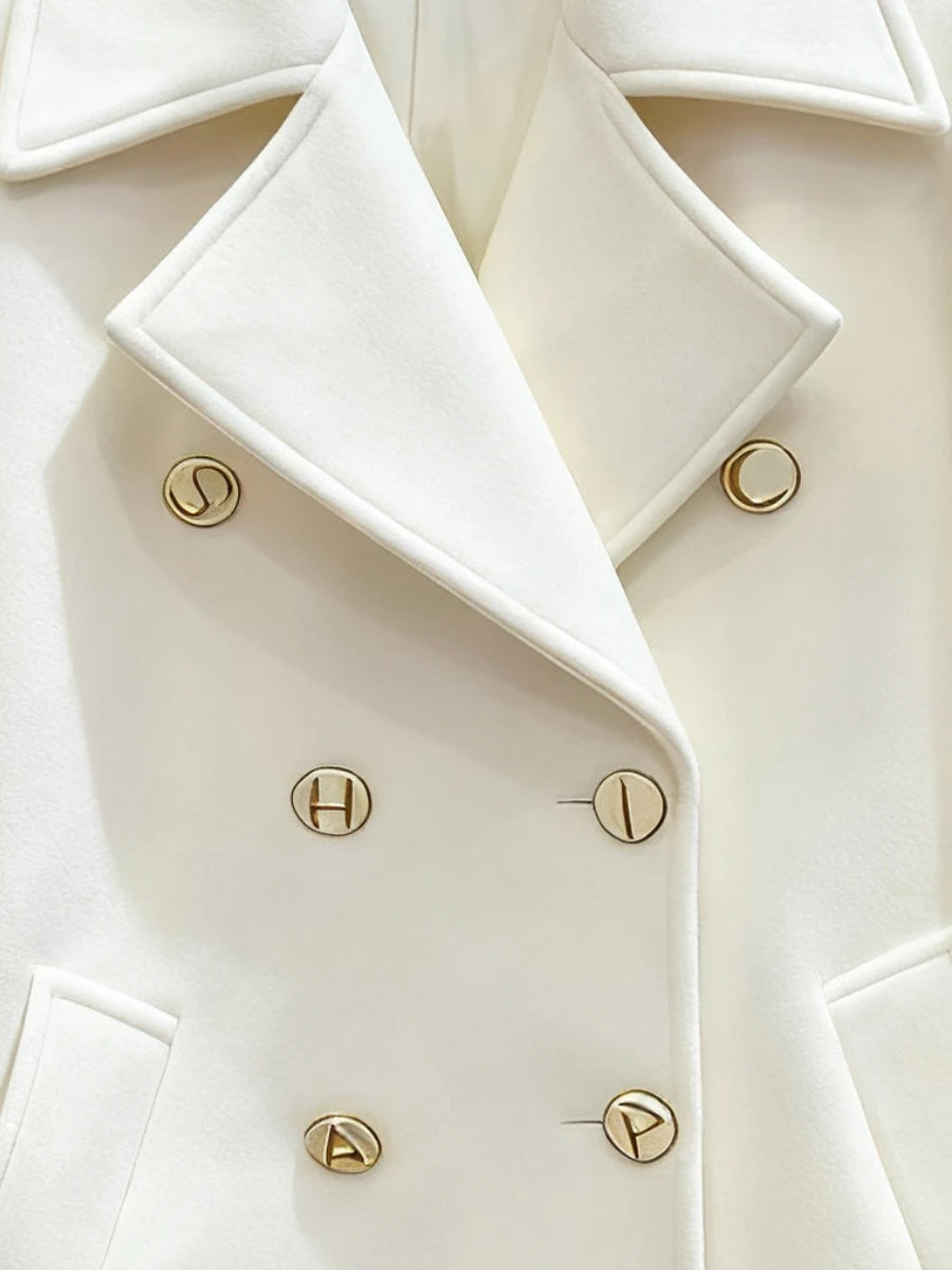 GALCAUR Solid Spliced Buttons Jacket Female Lapel Long Sleeve Loose Temperament Elegant Women's Jackets Autumn Style Fashion New