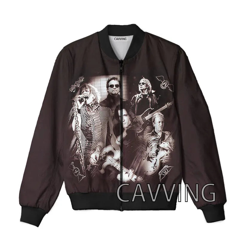 New Fashion Women/Men's 3D Print  Aerosmith Band  Zipper Bomber Jackets Men Overcoat Mens Coat Zip Up Jackets  01