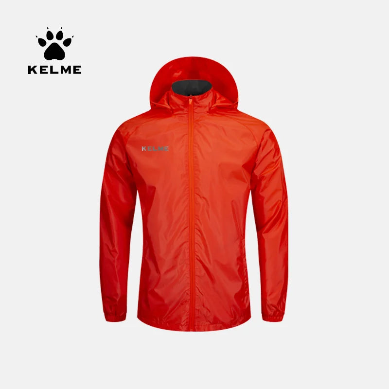 KELME Men's Waterproof Jacket  Windbreaker Soccer Training Lightweight  Training  Outwear Quick Dry Coat  8163WT1001