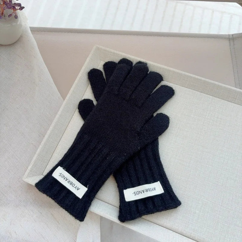 4-11Y Children's Gloves Versatile Boys Girls Split Finger Gloves with Hole Touchable Screen Autumn Winter Baby Knitted Glove