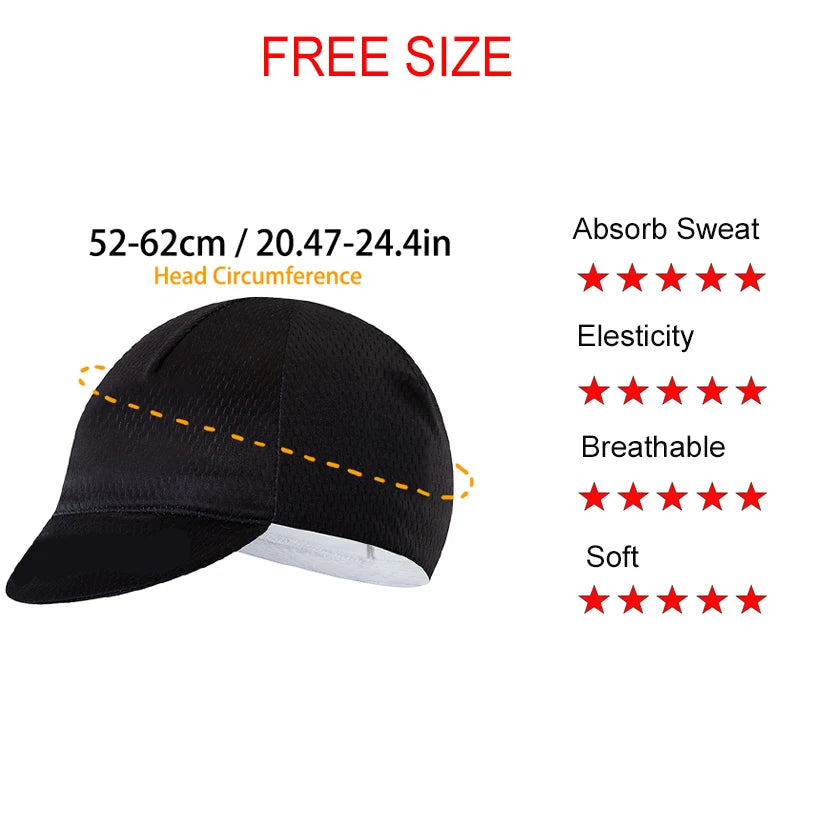 White 2025 UAE Cycling Hat MEN'S Summer Classic Cycling Caps Quick Dry BIG M Bike Mountain MTB Racing Bicycle Hat Under Helmet