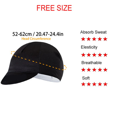 White 2025 UAE Cycling Hat MEN'S Summer Classic Cycling Caps Quick Dry BIG M Bike Mountain MTB Racing Bicycle Hat Under Helmet