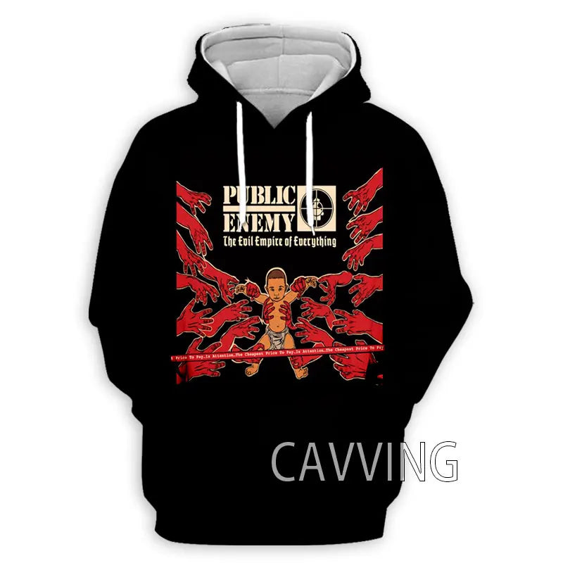 New Fashion Women/Men's 3D Print  Public Enemy  Hoodies Hooded Sweatshirts Harajuku Hoodie Sweatshirts Tops Clothing
