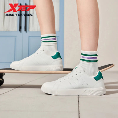 Xtep Skateboarding Shoes For Women 2025 Summer Lightweight Durability Leisure Fashion Lace Up Street Stlye Shoes 874118310012