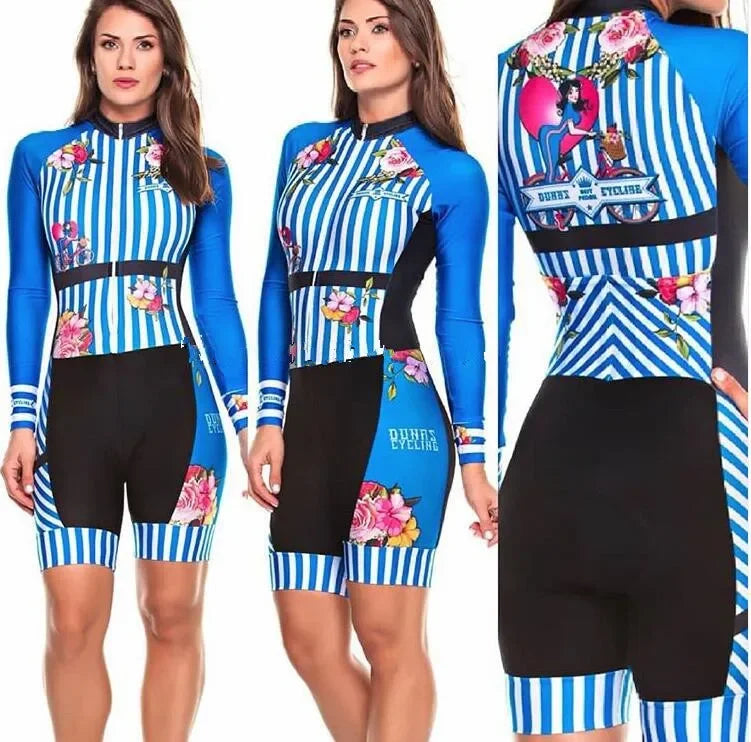 2025 Pro Team Triathlon Suit Women's Cycling Jersey Skinsuit Jumpsuit Maillot Cycling Ropa ciclismo long sleeve set gel