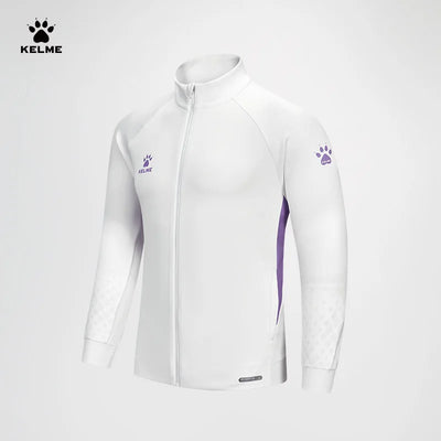 Kelme Men's Football Training Jacket Outdoor Windproof Stand Collar Knitted Jacket Running Sports Training Jacket