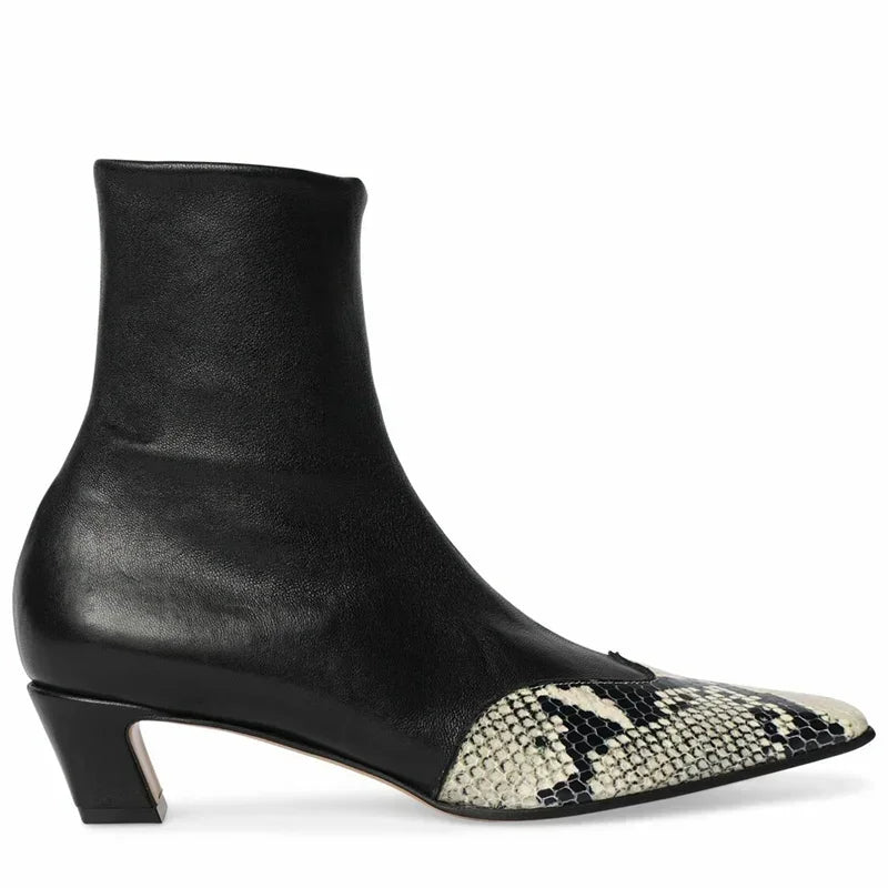 Shiny Patte Leather Patchwork Sewing Ankle Boots Sexy Square Toe Zipper Accept Customized New Arrivals Fashion Women Boots