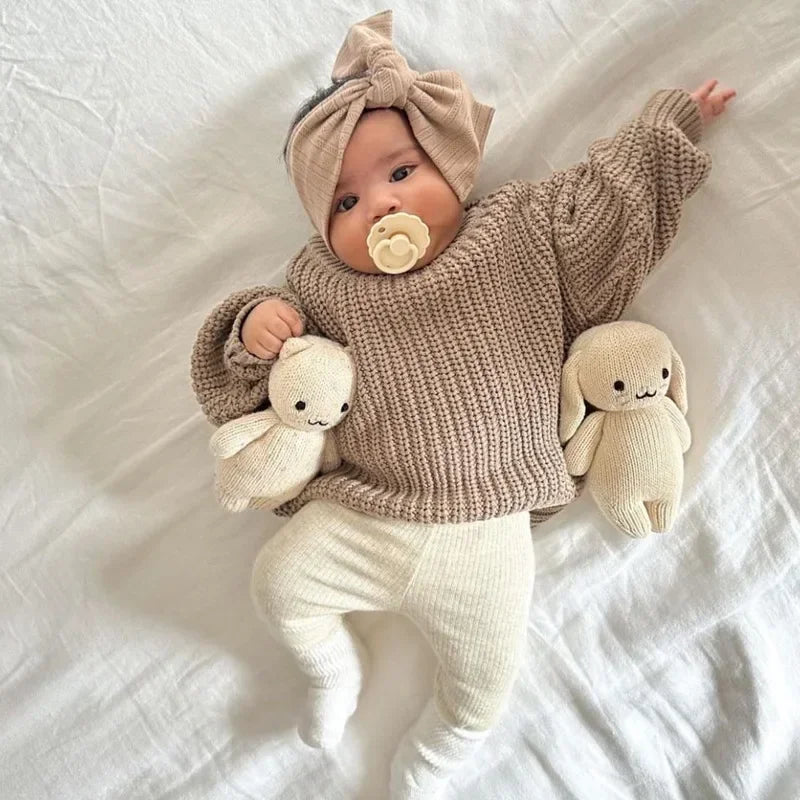 0-7T Toddler Kid Baby Boy Girl Winter Clothes Newborn Baby Sweater Infant Knit Pullover Top Casual Basic Top Knitwear Outfit