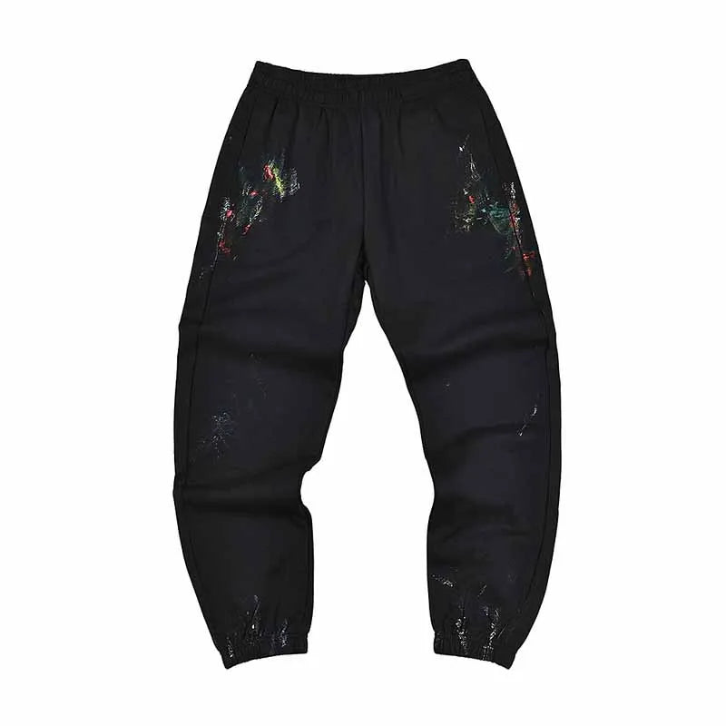 2025 GD Letter Printed Women Men Sweatpants Joggers LA Flare Splash-ink Side Striped Men Stretch Waist Jogging Pants Trousers