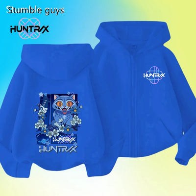 Autumn New KPop Demon Hunters Kids Boys Girls Zipper Hoodie Long Sleeve Sweatshirt Anime Clothes Trendy