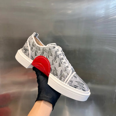 Fashion Crescent Bottom White Shoes Red Sole Men's Women's Casual Shoes New Style Casual Leather Casual Couple Sneakers Unisex