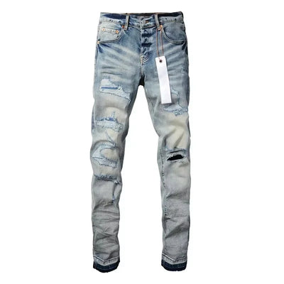 Men Jeans American High Street Pleated Basic Model New Fashion Trend High Quality Jeans