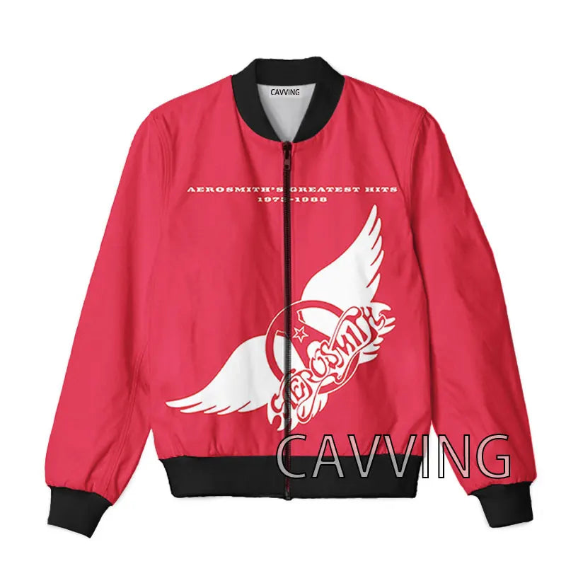 New Fashion Women/Men's 3D Print  Aerosmith Band  Zipper Bomber Jackets Men Overcoat Mens Coat Zip Up Jackets  01