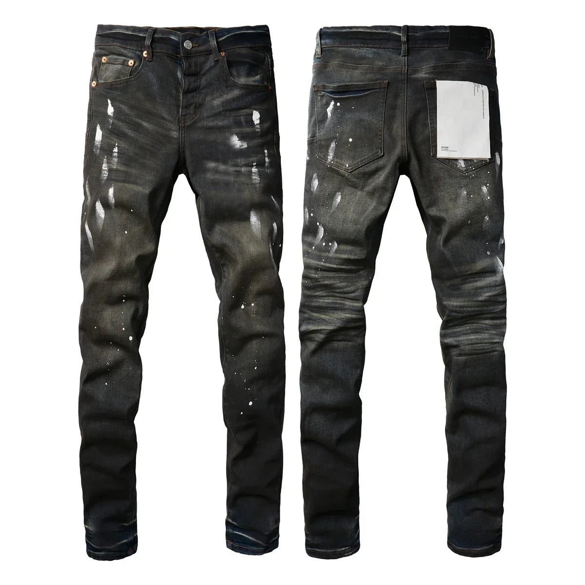 High Street Ripped Black American Jeans Paint Brand 9036 Pants for Women Fashionable Casual Torn Denim Skinnies
