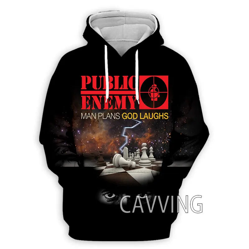 New Fashion Women/Men's 3D Print  Public Enemy  Hoodies Hooded Sweatshirts Harajuku Hoodie Sweatshirts Tops Clothing