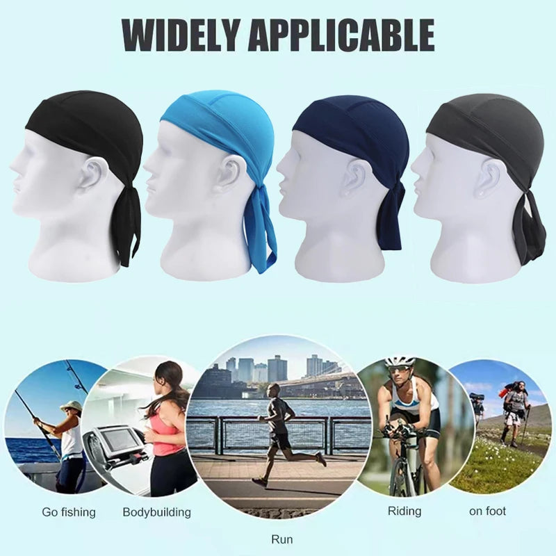 Quick Dry Pure Cycling Durag Head Scarf Summer Men Running Riding Bandana Headscarf Ciclismo Pirate Cap Headband