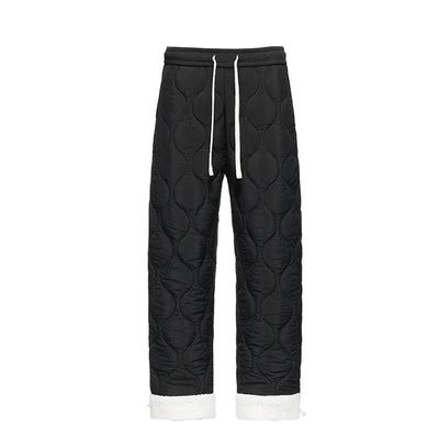 Winter Down Pants Men's Trendy Ski Waterproof Thick Fleece Warm Straight Cotton Trousers Women's Casual Cold-proof Padded Pants