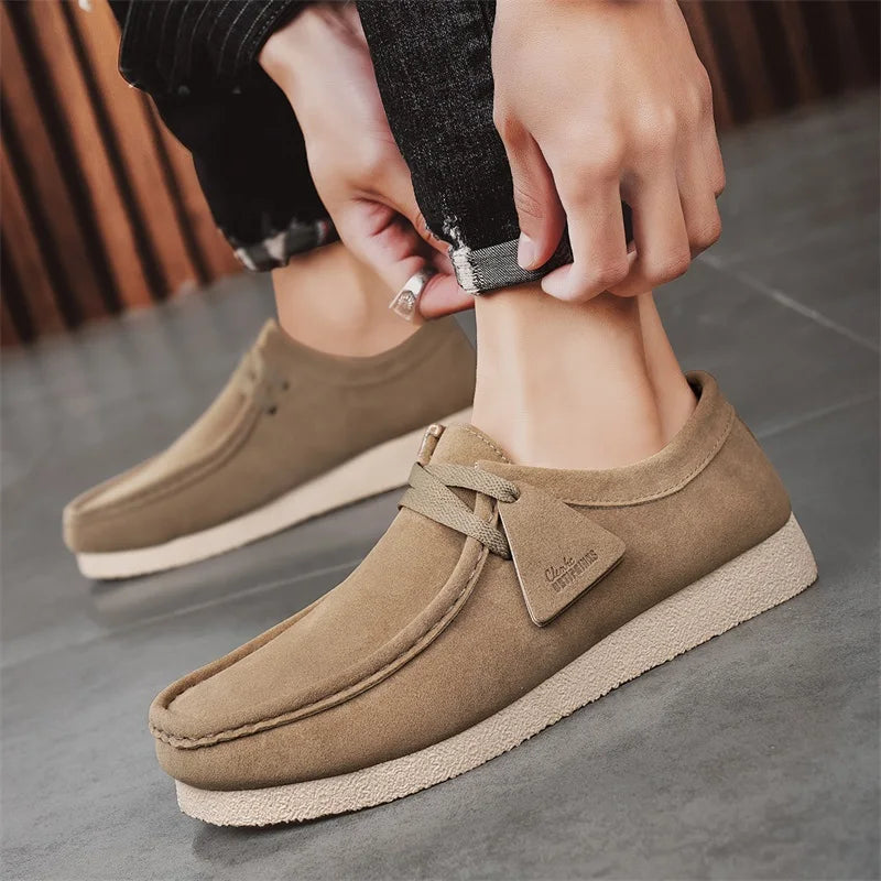 Khaki Kangaroo oes Men's Retro Casual Daily Commuting Autumn 2025 New Loers Versatile Men's oes round Toe Comfortable R...