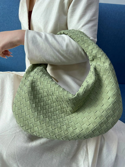 New woven bag high-end western-style casual armpit bag women's single shoulder handbag large dumpling bag hand-held bag