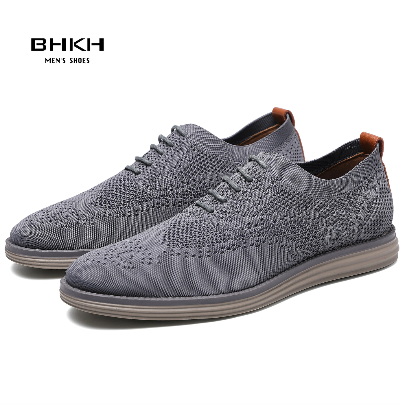 BHKH 2025 Breathable Knitted Mesh Casual Shoes Lightweight Smart Casual Shoes Office Work Footwear Men Shoes