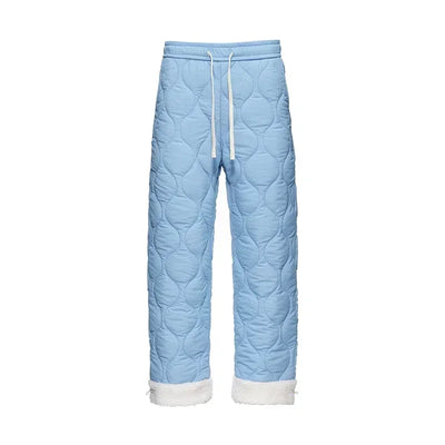 Winter Down Pants Men's Trendy Ski Waterproof Thick Fleece Warm Straight Cotton Trousers Women's Casual Cold-proof Padded Pants