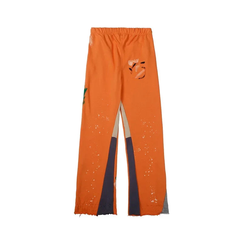 Luxury Cotton Graffiti Patchwork Casual Pants Mens 2024 New Brand Clothes Women Retro High Street Sweatpants Graphic Trousers