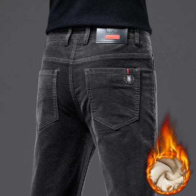 High Quality Corduroy Fabric Men's Business Casual Trousers Autumn Winter Style Small Straight Slim Versatile Cargo Pants