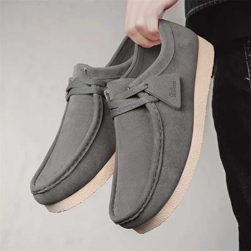 Khaki Kangaroo oes Men's Retro Casual Daily Commuting Autumn 2025 New Loers Versatile Men's oes round Toe Comfortable R...
