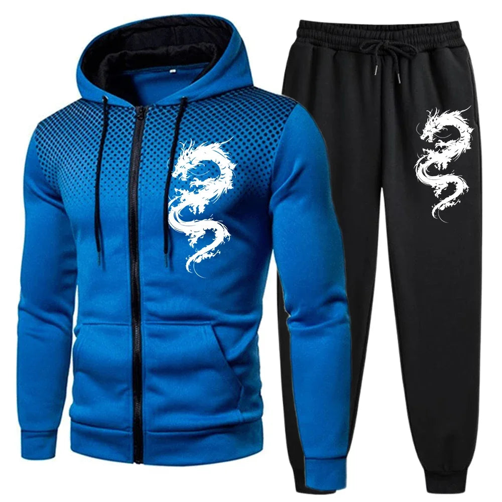 Quality Versatile Men's Zipper Sweatshirts Fashion Autumn Winter Men Hoodies Outdoors Jogging Pants Tracksuit Comfortable Daily