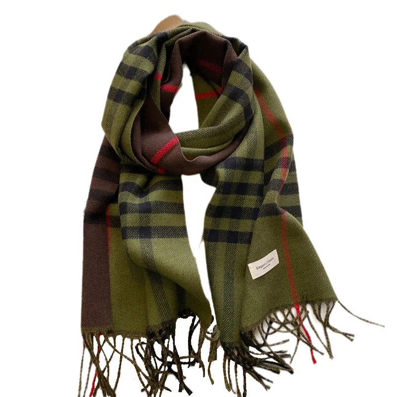 New classic Autumn Winter Fashion Cashmere Plaid Design Scarf Men Women Warm Thickening Shawl Neckerchief Scarves Bufanda Tassel