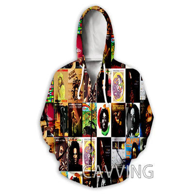 New Fashion 3D Print BOB MARLEY  Zipper Hoodies Zip Up Hooded Sweatshirts Harajuku Hoodie Hip Hop Sweatshirts  H02