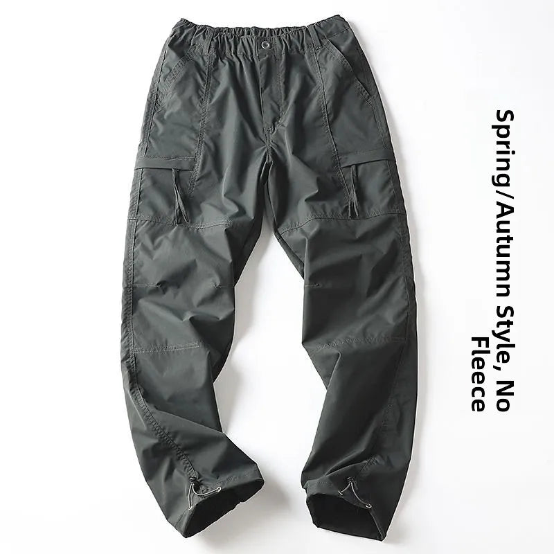 Outdoor Workwear Pants Men's Loose Straight Cut Qui Dry Hiking Mountain Climbing Windproof Waterproof Polyester Fiber Cargo
