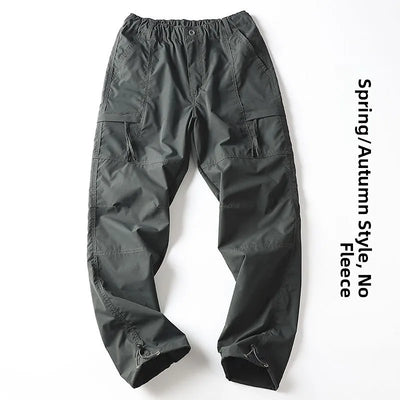 Outdoor Workwear Pants Men's Loose Straight Cut Qui Dry Hiking Mountain Climbing Windproof Waterproof Polyester Fiber Cargo