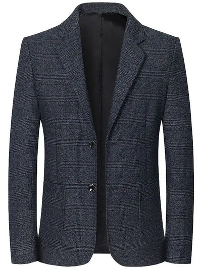Spring Autumn Men's Plaid Blazers Smart Casual Formal Suits Jackets Coat Men Fashion Slim Fit Turn Down Collar Blazers Outerwear
