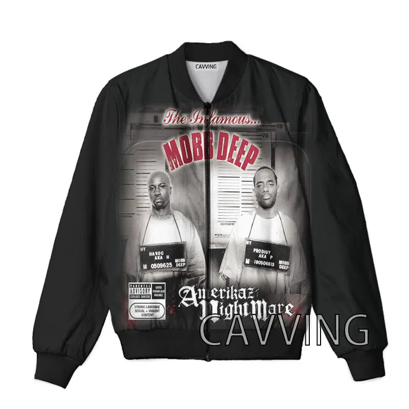 New Fashion Women/Men's  3D Print  Mobb Deep  Zipper Bomber Jackets Men Overcoat Mens Coat Zip Up Jackets