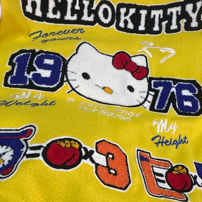Supzoom New Arrival Rib Sleeve Top Fashion Embroidery HelloKitty Loose Cardigan Casual Pilot Ins Bomber Baseball Jacket