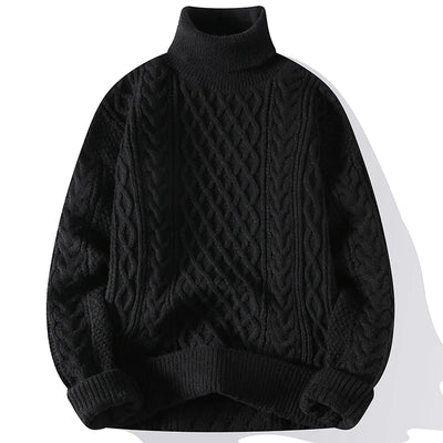 High Quality Mens Turtleneck Sweaters Pullover Solid Color Knitted Sweater Men Casual Pullovers Autumn Winter Warm Knitwear Man