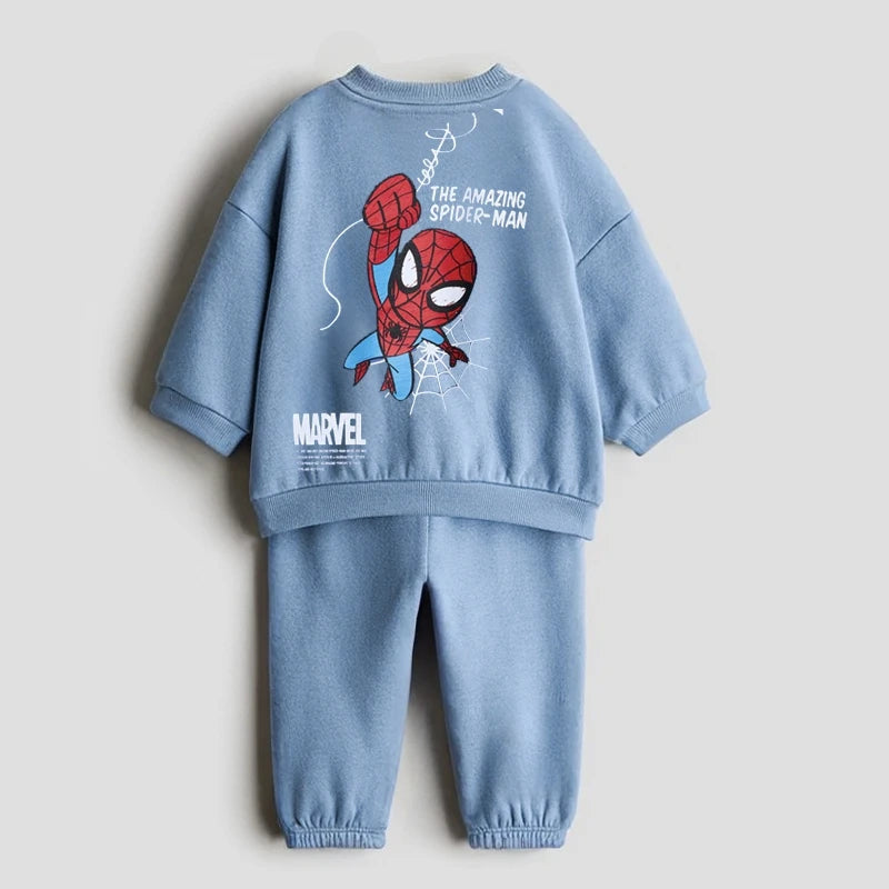 Autumn Costume Kids New Design Sweatshirts+Pants 2Piece Set Outer Wear Cartoon Printed Tops Trousers Baby Long-sleeved Suits