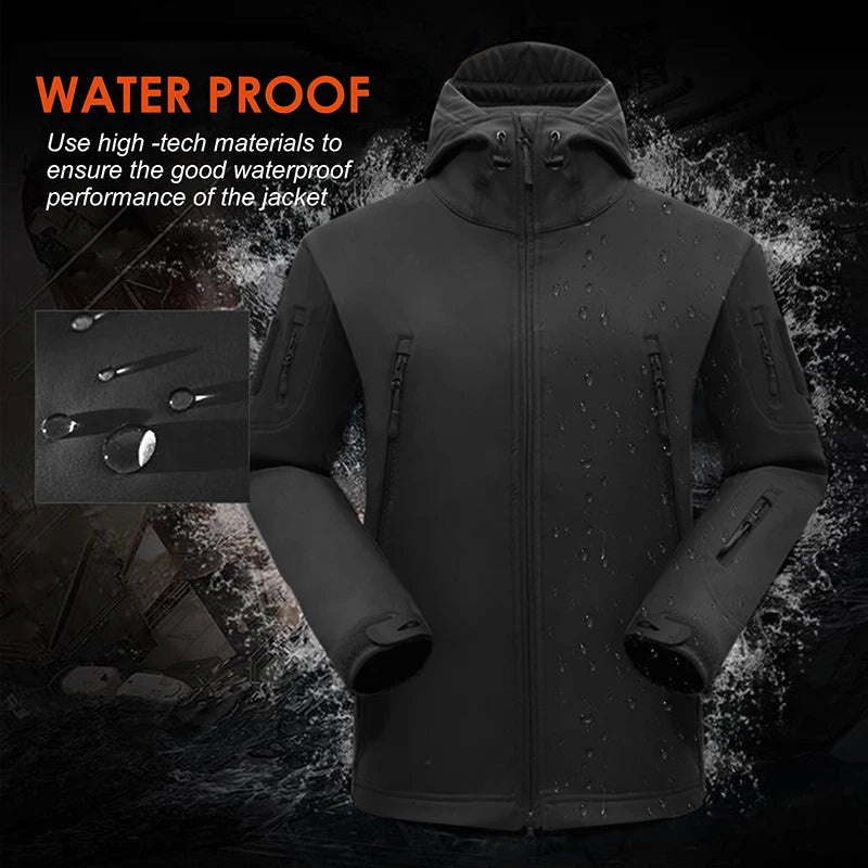 5XL 6XL Low Price Sale of Men's Outdoor New Soft Shell Waterproof and Cut Resistant Thick Wool Fleece Multi Pocket Tactical Set